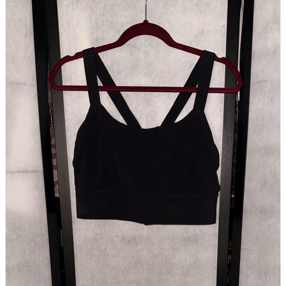 Athleta Black Criss Cross Strappy Back Medium Support Sports Bra Size XL
